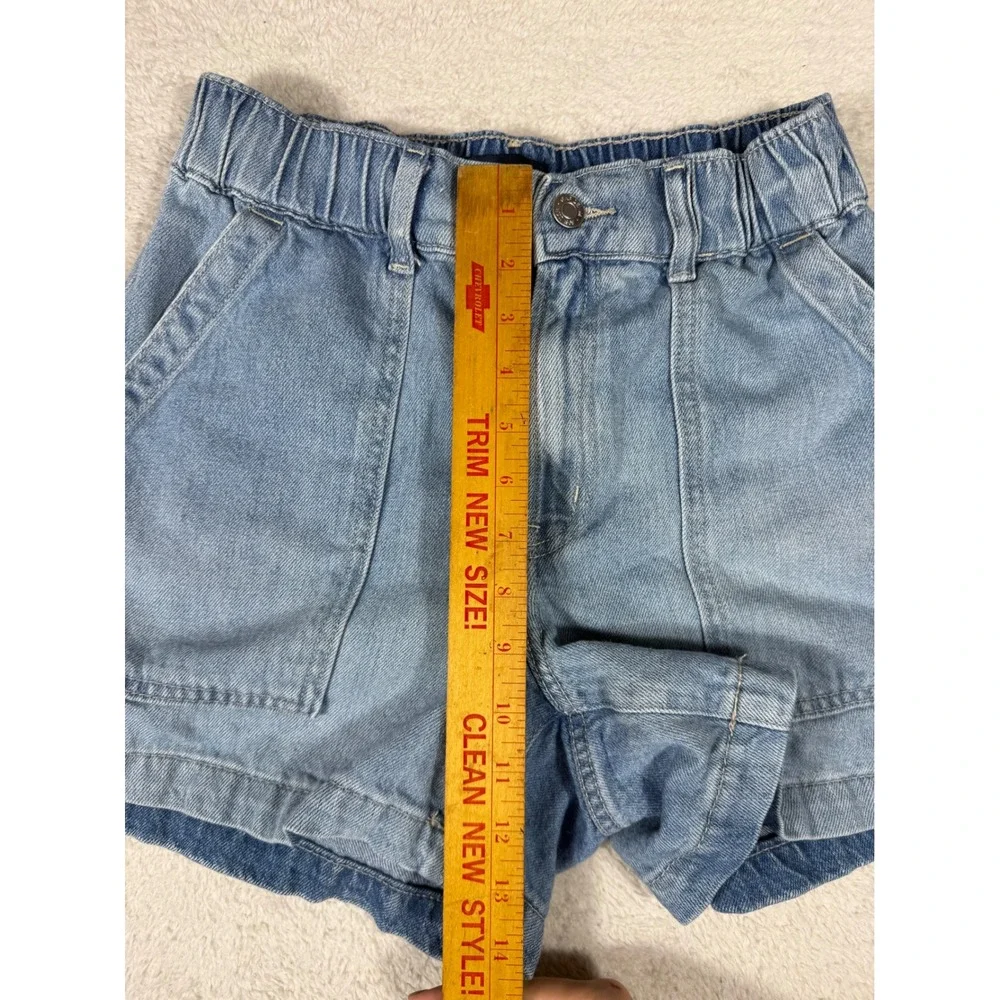 Gap Denim Shorts Womens Small Light Blue Excellent Elastic Waist Carpenter Style